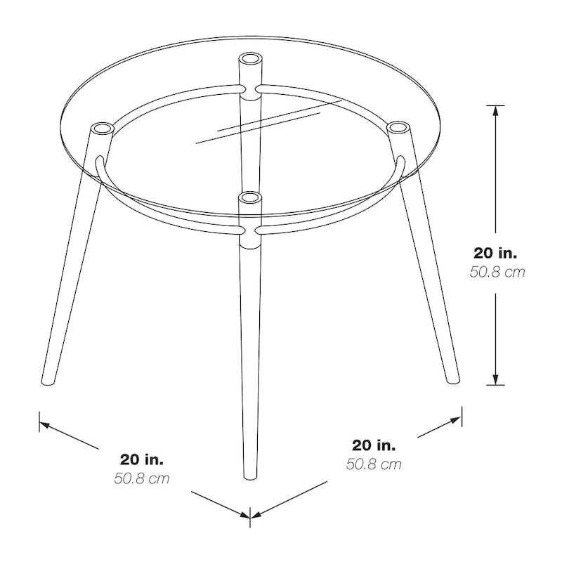 Runder Beistelltisch aus Glas im Mid-Century-Stil