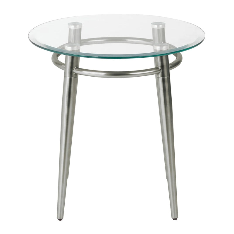 Runder Beistelltisch aus Glas im Mid-Century-Stil