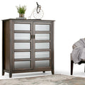 Armoire de rangement de transition en bois massif, largeur de 40 pouces, brun acajou - 40w x 16.9d x 44h