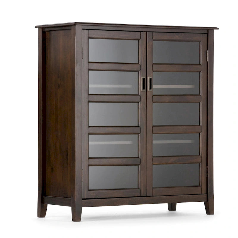 Armoire de rangement de transition en bois massif, largeur de 40 pouces, brun acajou - 40w x 16.9d x 44h