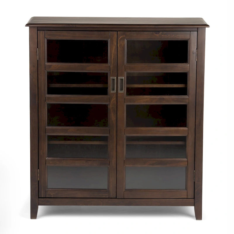 Armoire de rangement de transition en bois massif, largeur de 40 pouces, brun acajou - 40w x 16.9d x 44h