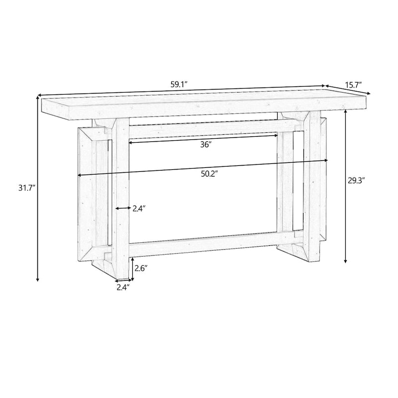 Konsolentisch mit industriell inspiriertem Beton-Holz-Design