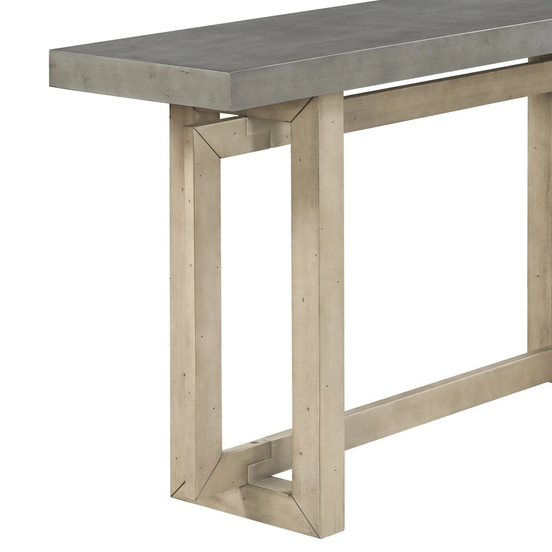 Konsolentisch mit industriell inspiriertem Beton-Holz-Design