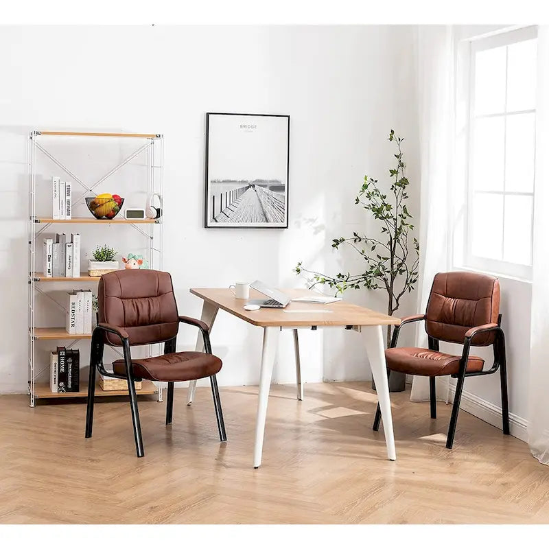 Hochwertiger Gästestuhl aus Leder für Executive-Wartezimmer, Empfangs- und Konferenzräume