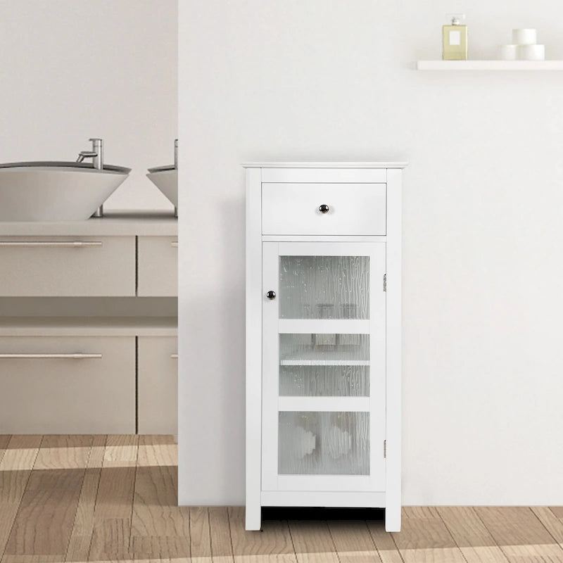Bodenschrank mit strukturiertem Wasserglas