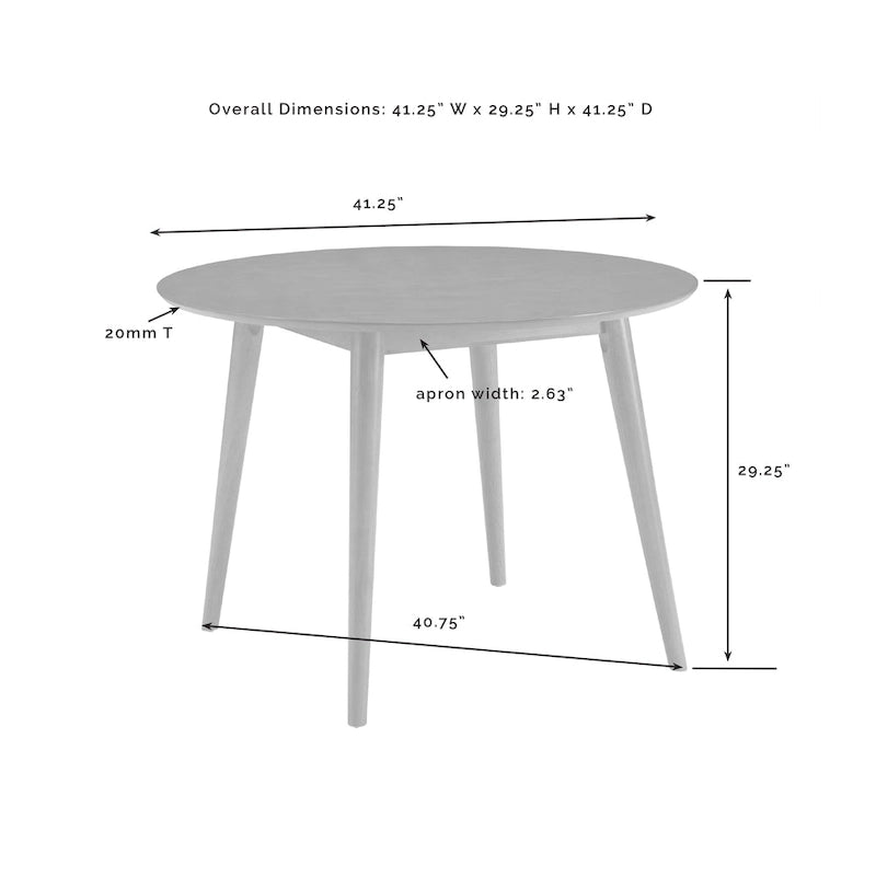Runder Esstisch - 29.25H x 41.25W x 41.25D
