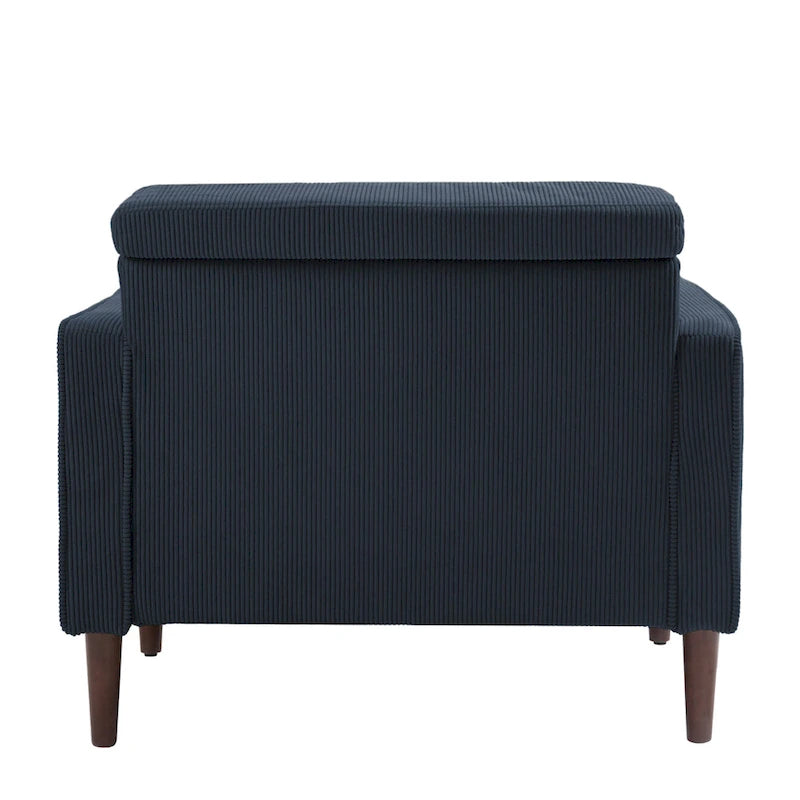 2er-Pack moderner Cord-Sessel mit breiten Armlehnen und Nackenkissen