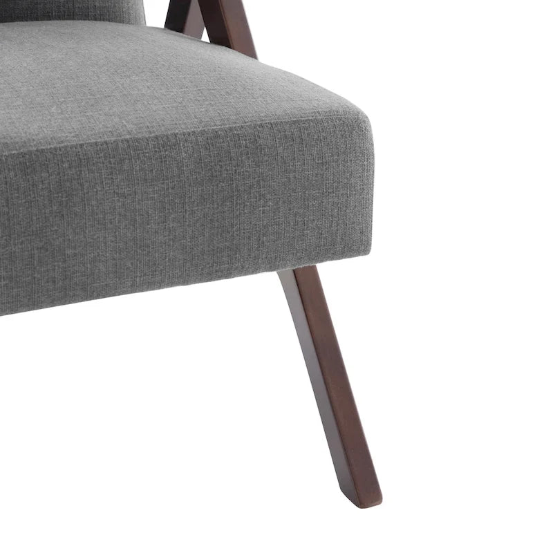 Polster-Akzentstuhl im Mid-Century-Modern-Stil in Grau/Blau/Weiß für Wohnzimmer und Schlafzimmer