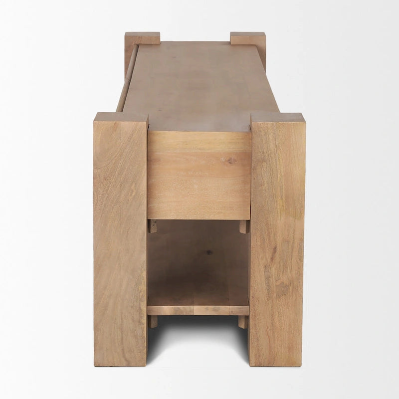 Medienkonsole aus hellbraunem Holz - 70.0L x 20.0W x 24.0H