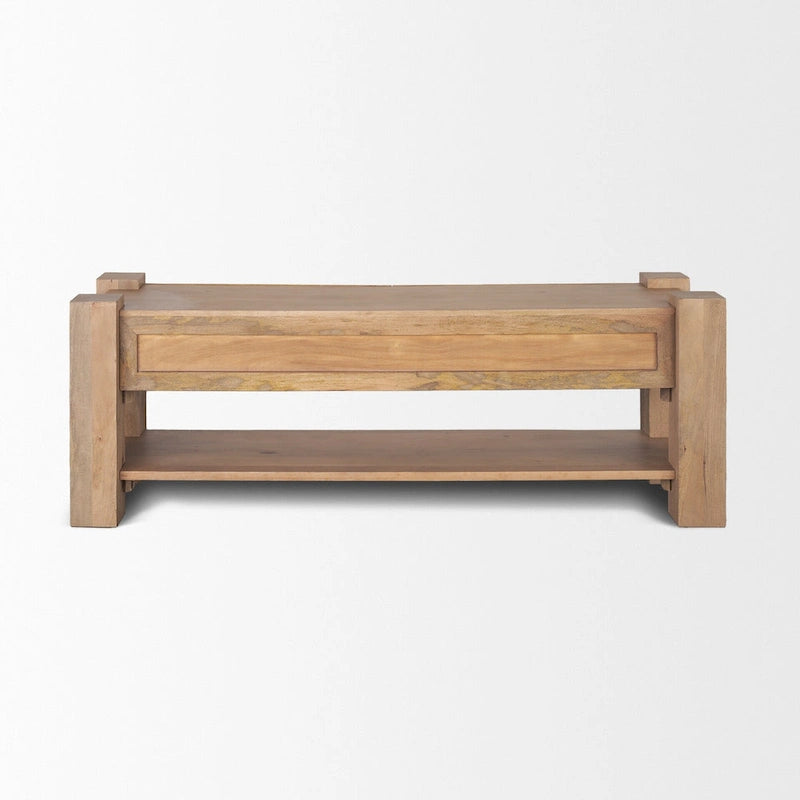 Medienkonsole aus hellbraunem Holz - 70.0L x 20.0W x 24.0H
