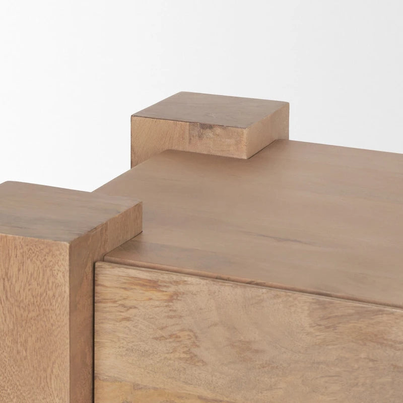 Medienkonsole aus hellbraunem Holz - 70.0L x 20.0W x 24.0H