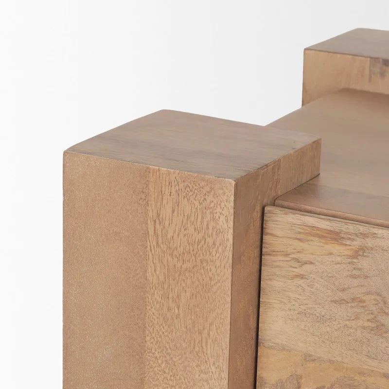 Medienkonsole aus hellbraunem Holz - 70.0L x 20.0W x 24.0H