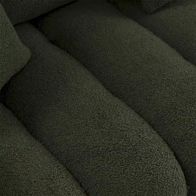 Sofa mit Teddy-Stoffbezug, 3 Kissen und Massivholzrahmen