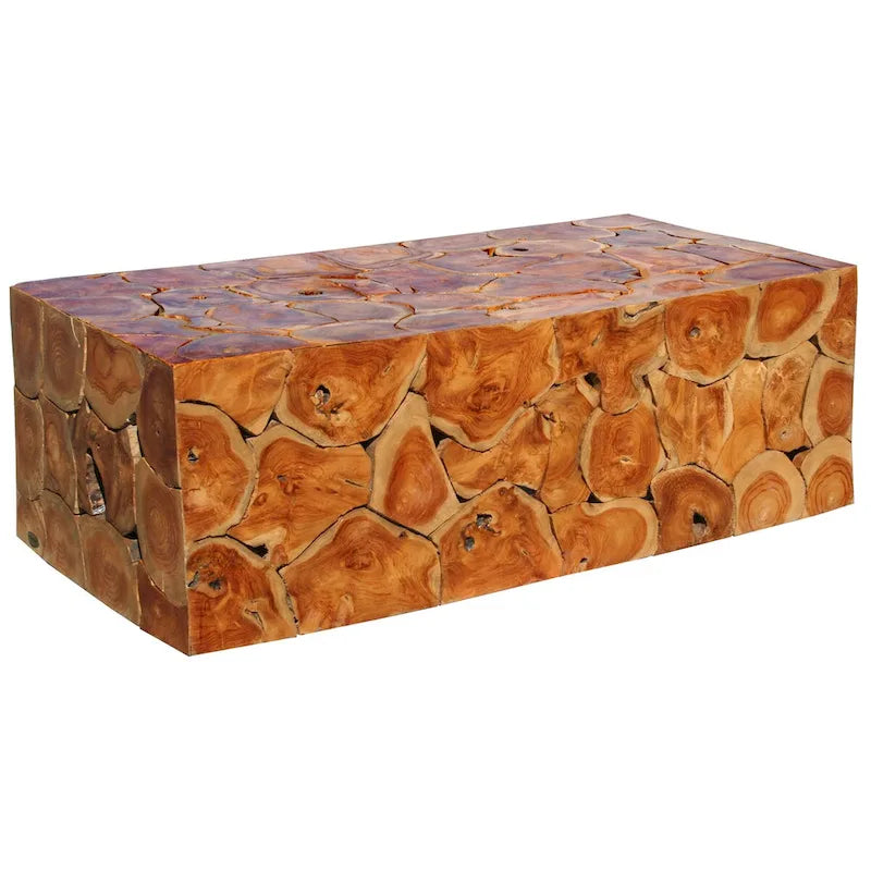 Couchtisch aus rustikalem Teakholz