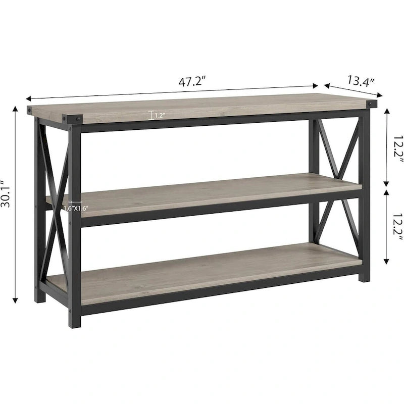 Console d'entrée étroite à 3 niveaux de 47.2, avec structure métallique