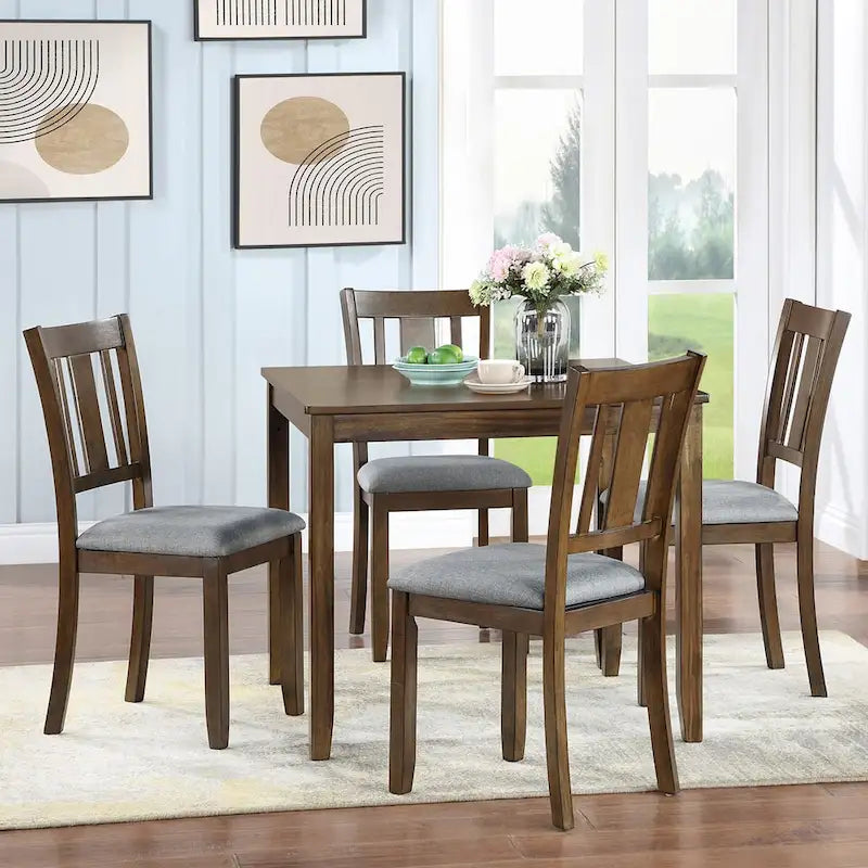 Table à manger carrée en bois, table de cuisine pour petit espace, pour 4 personnes