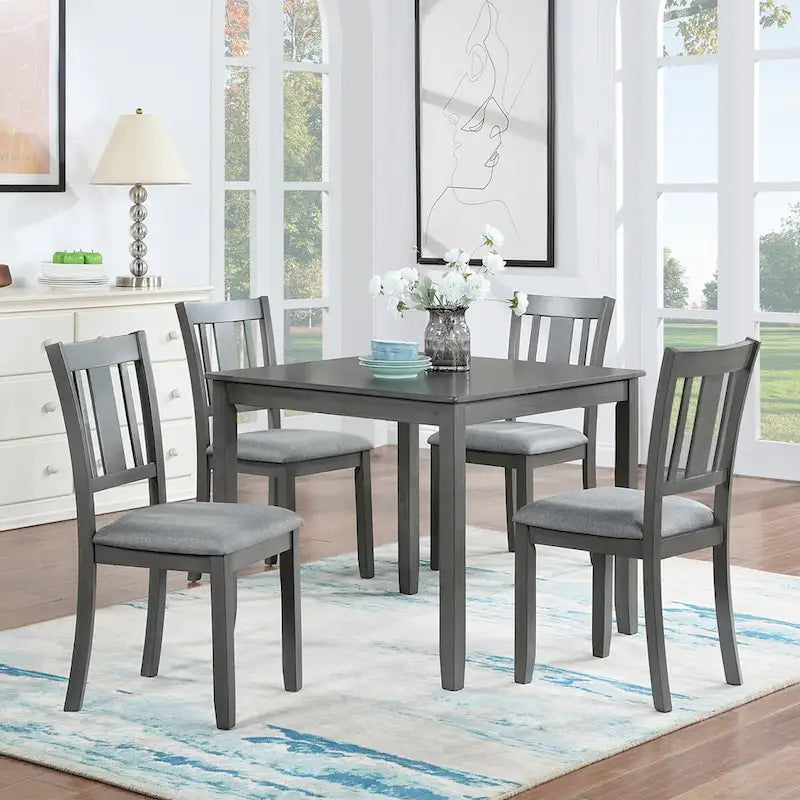Table à manger carrée en bois, table de cuisine pour petit espace, pour 4 personnes