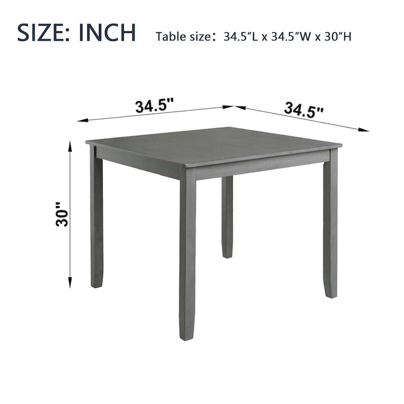 Table à manger carrée en bois, table de cuisine pour petit espace, pour 4 personnes