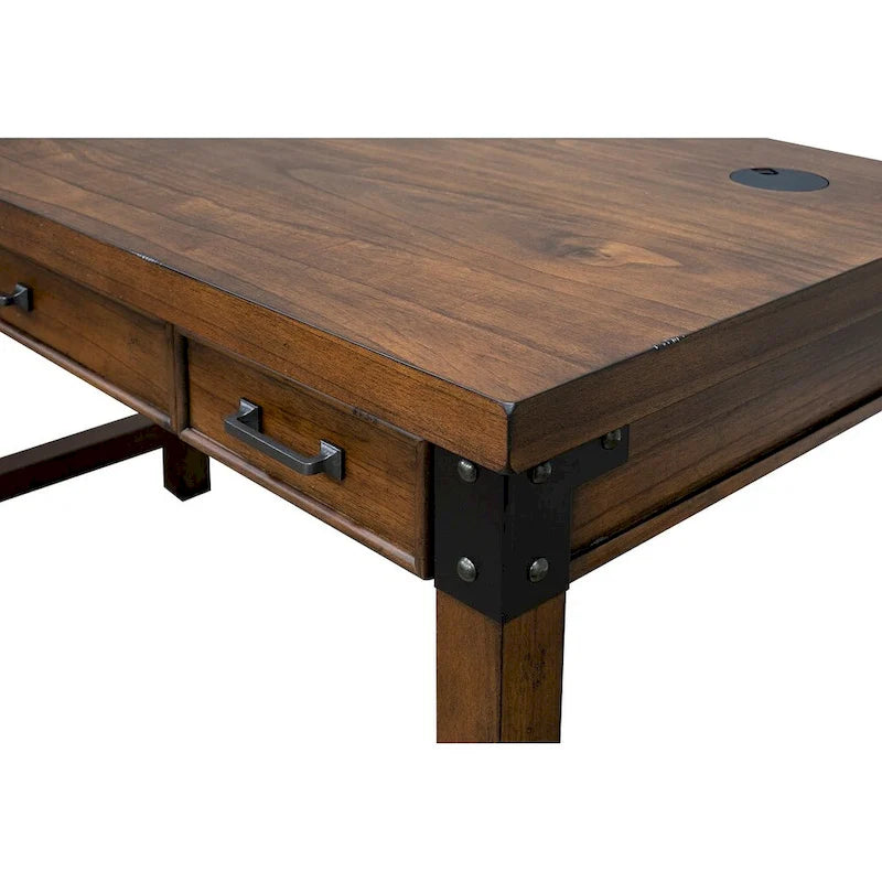 Schreibtisch im Landhausstil, Schreib- und Bürotisch, braun