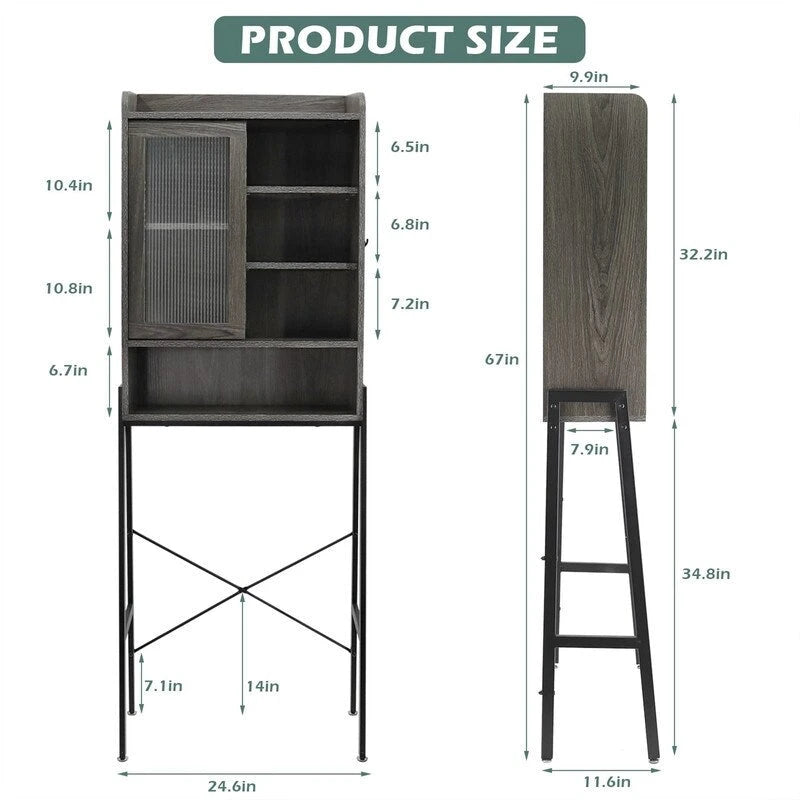 Meuble de rangement au-dessus des toilettes - 11.6D x 24.6W x 67H