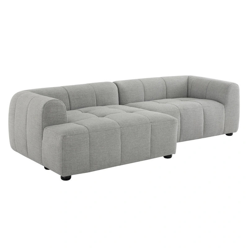 Modulares Sofa mit linksseitiger Ottomane und Stoffpolsterung