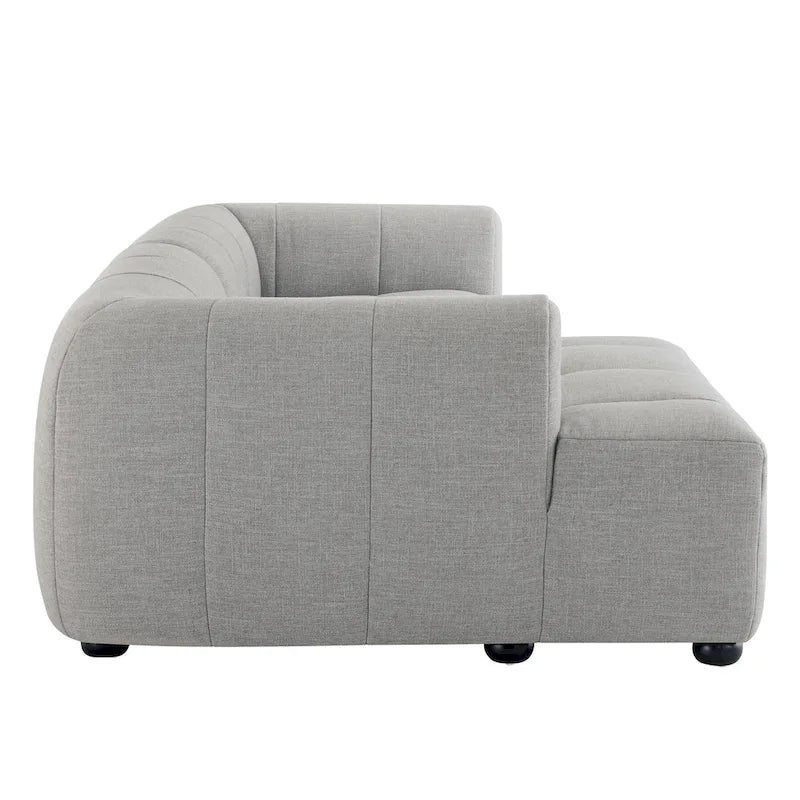 Canapé modulable en tissu rembourré avec méridienne à gauche