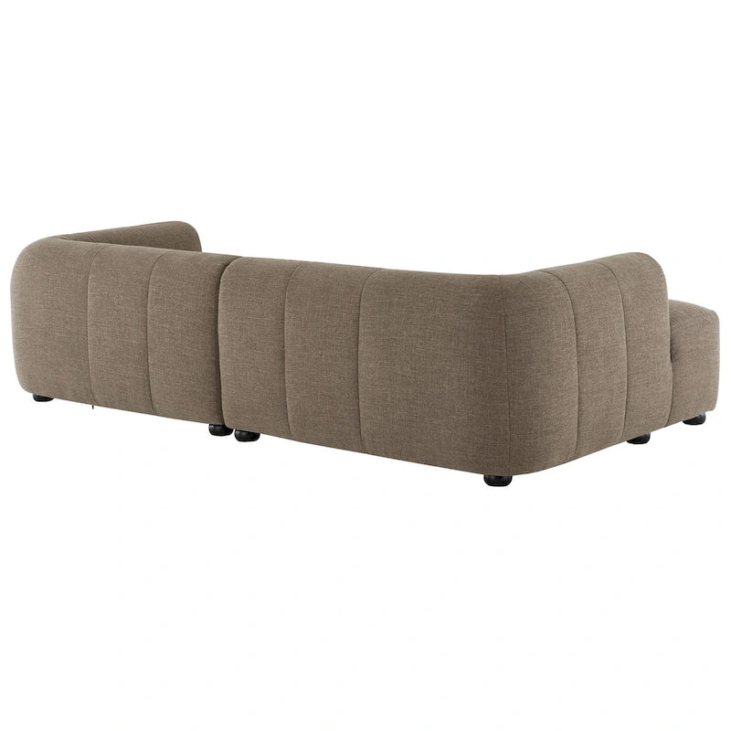 Canapé modulable en tissu rembourré avec méridienne à gauche