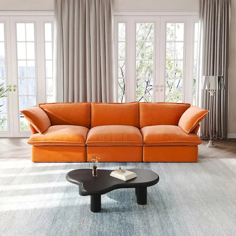 Modulares Ecksofa, 122.82, Samtsofa mit 3 Sitzplätzen
