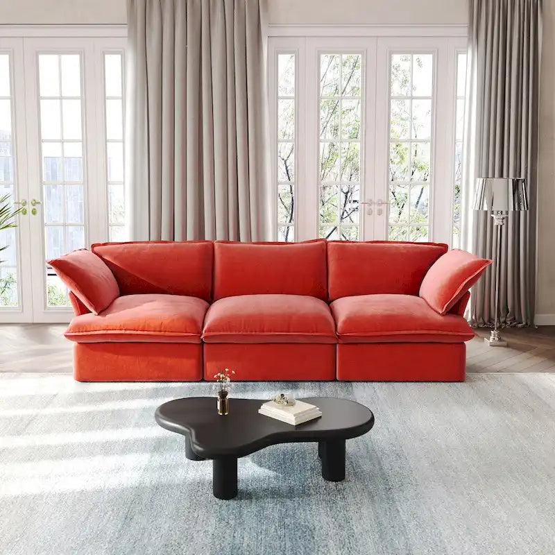 Modulares Ecksofa, 122.82, Samtsofa mit 3 Sitzplätzen