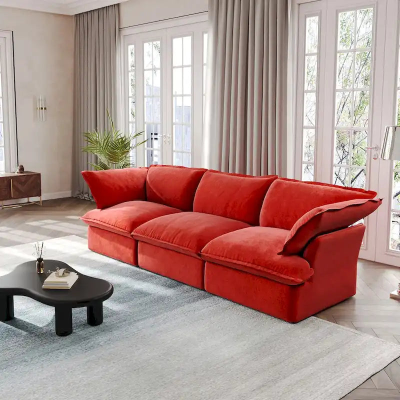 Modulares Ecksofa, 122.82, Samtsofa mit 3 Sitzplätzen
