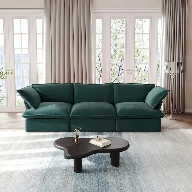 Modulares Ecksofa, 122.82, Samtsofa mit 3 Sitzplätzen