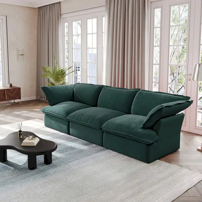 Canapé sectionnel modulaire, canapé en velours 3 places de 122.82