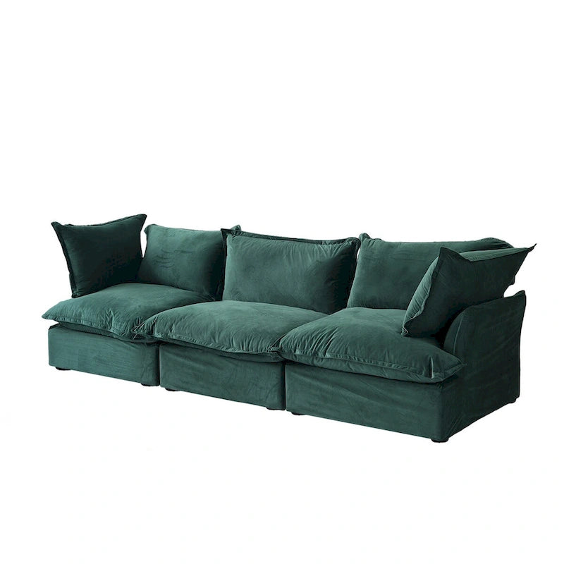 Canapé sectionnel modulaire, canapé en velours 3 places de 122.82