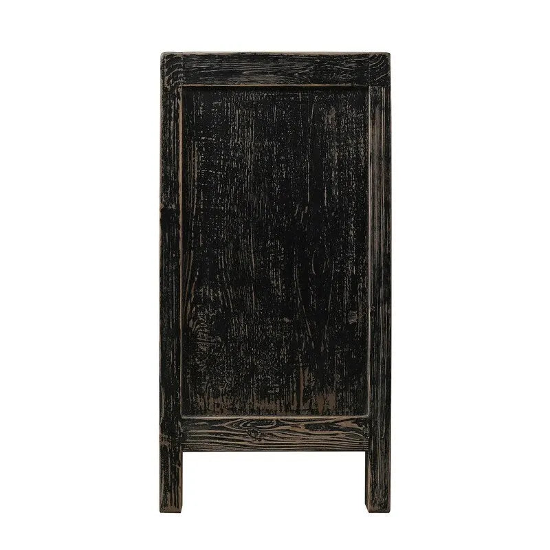 Gabinete negro envejecido de dos puertas 39x18x35H