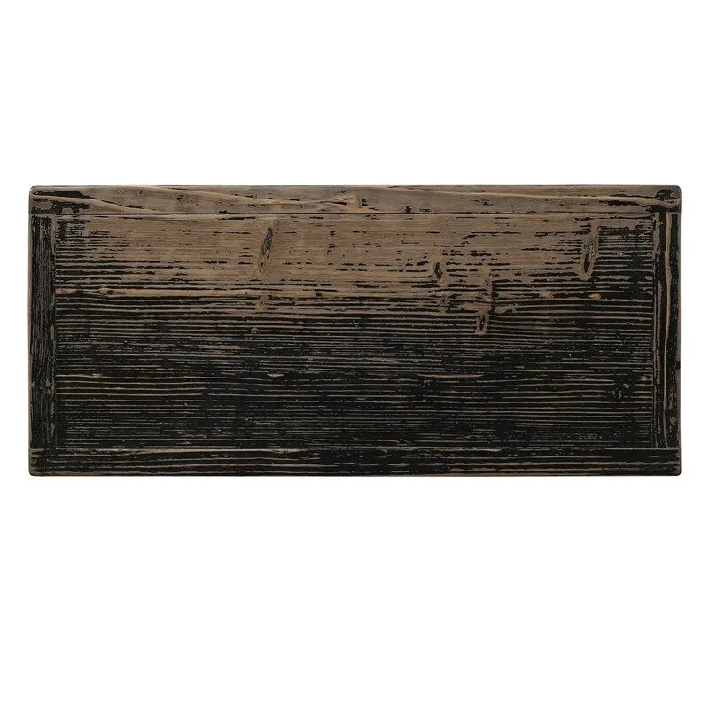 Gabinete negro envejecido de dos puertas 39x18x35H