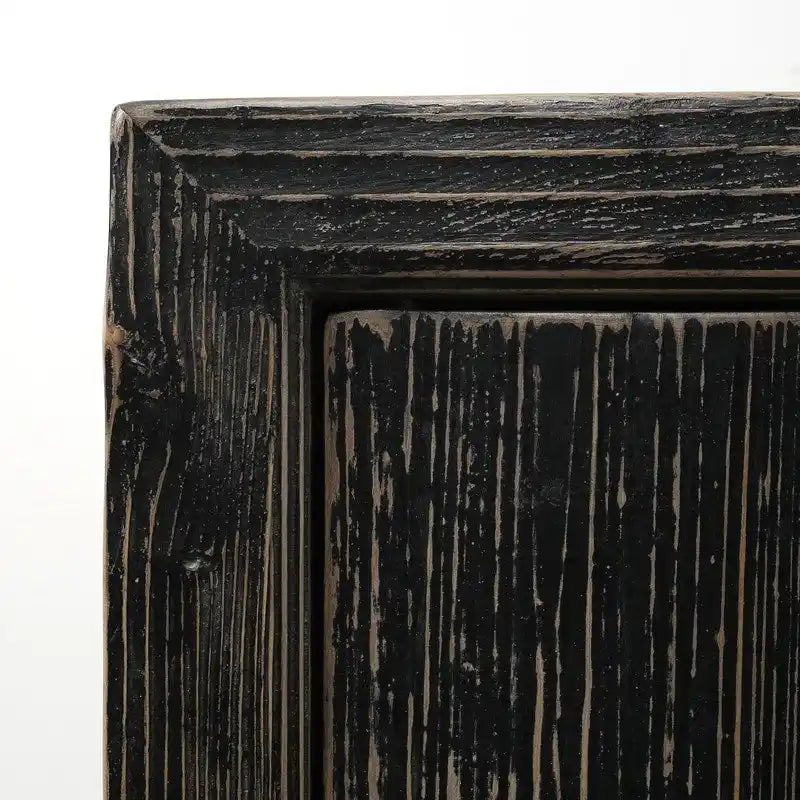 Gabinete negro envejecido de dos puertas 39x18x35H