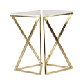 Beistelltische aus Metall mit Marmorplatte - 2er-Set, goldfarben