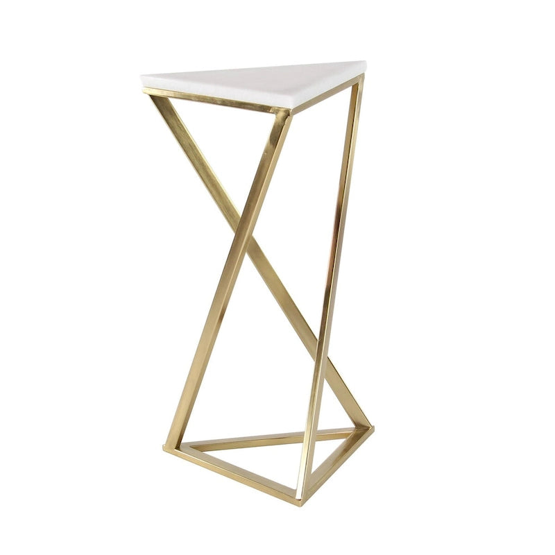 Beistelltische aus Metall mit Marmorplatte - 2er-Set, goldfarben
