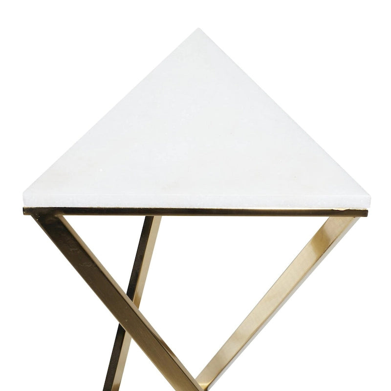 Beistelltische aus Metall mit Marmorplatte - 2er-Set, goldfarben