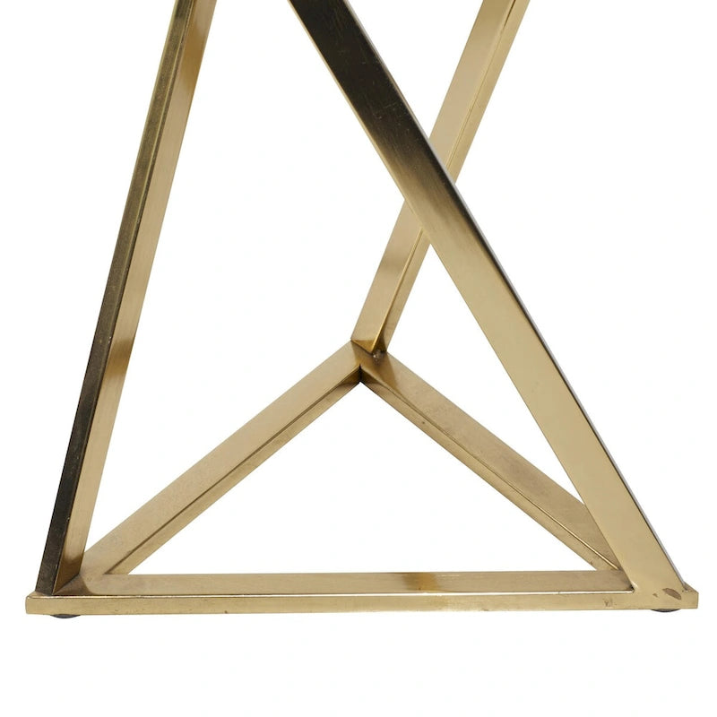 Beistelltische aus Metall mit Marmorplatte - 2er-Set, goldfarben