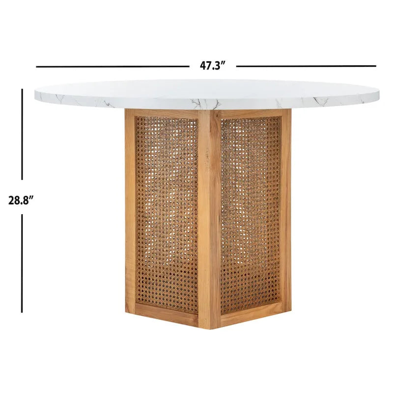 Esstisch aus Rohrgeflecht - 47.3 W x 47.3 L x 28.8 H - 47Wx47Dx29H